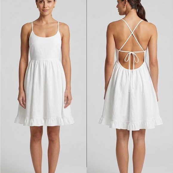 Source Unknown Dresses & Skirts - White Spaghetti-Strap Summer Dress like new size small
